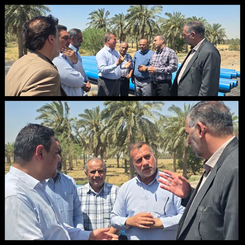 بازدید سید محسن موسوی زاده از پروژه آبرسانی به روستای کوت سید صالح در شهرستان کارون و تاکید بر اتمام سریعتر این پروژه با توجه به افت فشار آب در منطقه