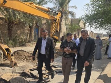 ادامه پیگیری ها و بازدید سید محسن موسوی زاده از پروژه ایجاد و اصلاح شبکه آب محله علی آباد اهواز