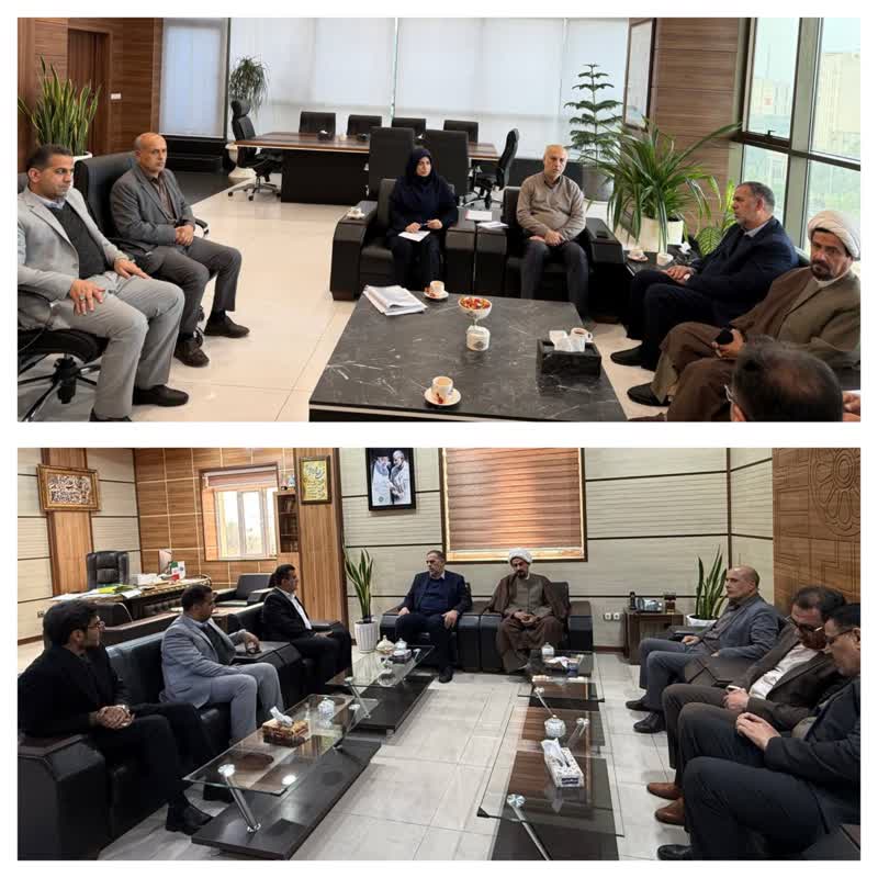 هماهنگی و نشست مشترک سید محسن موسوی زاده، اعضای شورای شهر و شهردار حمیدیه و رئیس اداره آموزش و پرورش با نیکو رئیس سازمان مدیریت و برنامه ریزی استان و خورشیدی مدیر کل امور مالیاتی استان