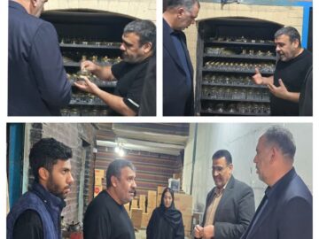 بازدید سید محسن موسوی زاده از کارگاه خود اشتغالی کوی مدرس اهواز و حمایت از این مجموعه (کارگاه بلور)