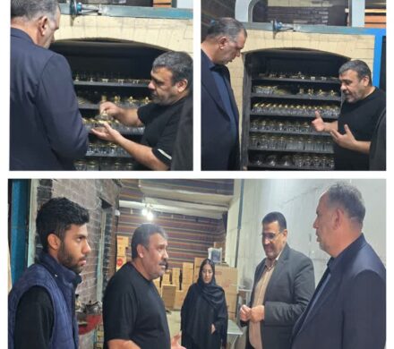 بازدید سید محسن موسوی زاده از کارگاه خود اشتغالی کوی مدرس اهواز و حمایت از این مجموعه (کارگاه بلور)