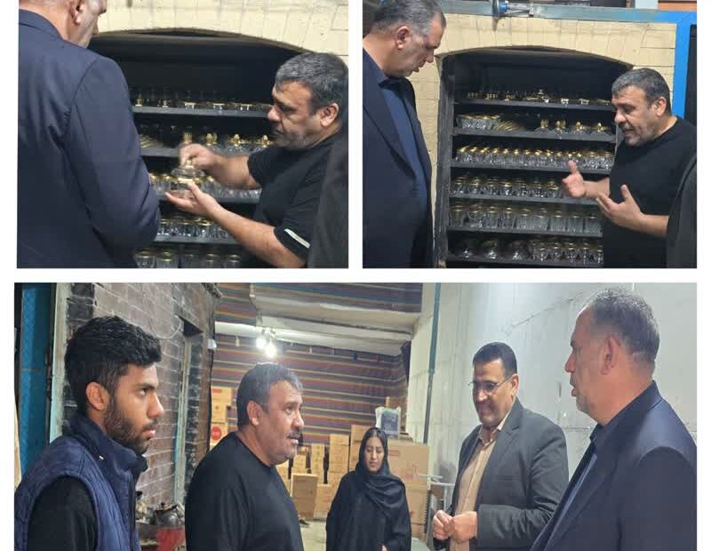 بازدید سید محسن موسوی زاده از کارگاه خود اشتغالی کوی مدرس اهواز و حمایت از این مجموعه (کارگاه بلور)