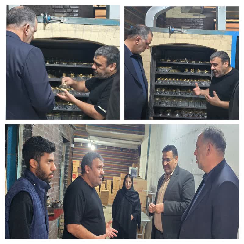 بازدید سید محسن موسوی زاده از کارگاه خود اشتغالی کوی مدرس اهواز و حمایت از این مجموعه (کارگاه بلور)