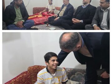 «بمناسبت ولادت حضرت ابوالفضل (ع) و روز جانباز» تفقد و تجلیل از جانباز جنگ ۱۲ روزه (سرباز پدافند) حسن یالی نسب در کوی ولیعصر(عج) شهرستان کارون