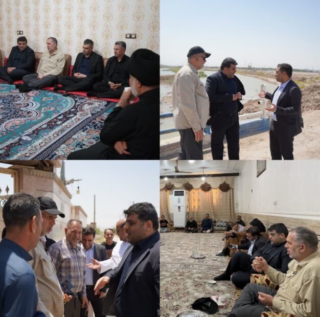 حضور میدانی سید محسن موسوی‌زاده در روستاهای بخش مرکزی اهواز؛ تعیین تکلیف کد روستای ابوالفضل در دستور پیگیری / مشکلات برق و روشنایی روستای حده بررسی شد